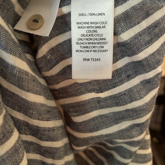 Women's Artisan NY 100% Linen Grey/White Back Keyhole Button Maxi Dress size 6 - Picture 8 of 8